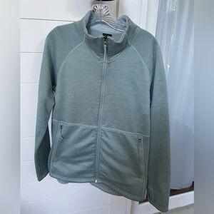 North Face full zip anorak women’s XL light blue green color.